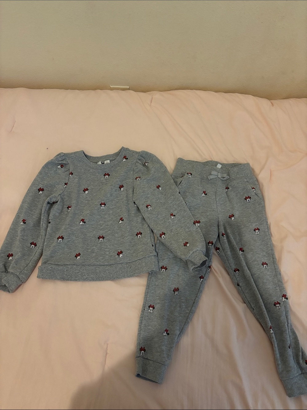 Janie and Jack Gray Sweatshirt & Jogger Set with Minnie Mouse Disney 6t